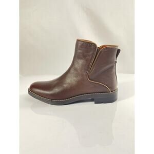 Franco Sarto Boots Womens Size 7M Brown L-Marcus Leather Ankle Booties Zip